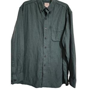 LL Bean Mens XL Traditional Fit Flannel Shirt Button Down Plaid Shirt Green Blue
